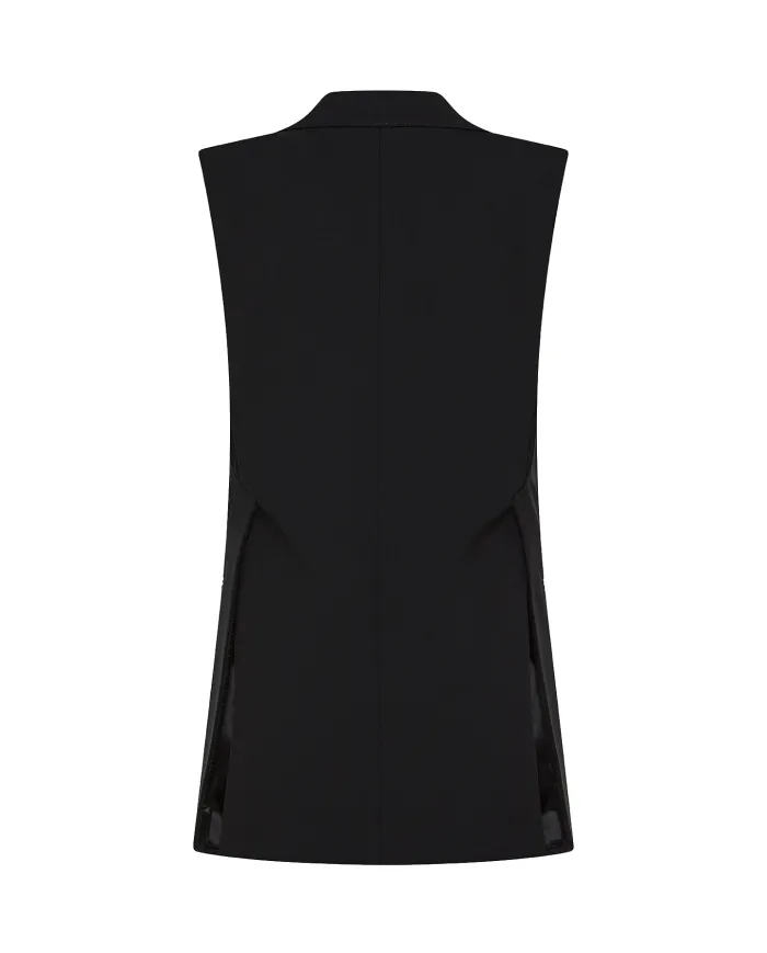 SEVENTY Gilet Donna GT0143 10 540259 AI 25/26 lana slim stile blazer monopetto 999 NERO SEVENTY Gilet Donna GT0143 10 540259 AI 25/26 lana slim stile blazer monopetto 999 NERO