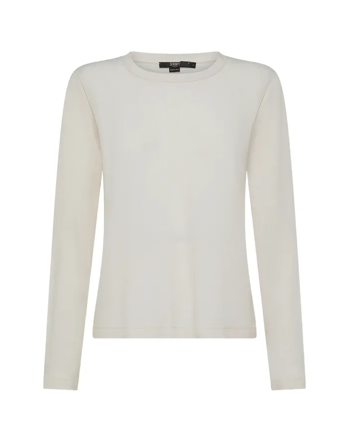 SEVENTY T-shirt Donna MJ1932 890180 AI 25/26 cotone slim in tinta unita 006 PANNA SEVENTY T-shirt Donna MJ1932 890180 AI 25/26 cotone slim in tinta unita 006 PANNA