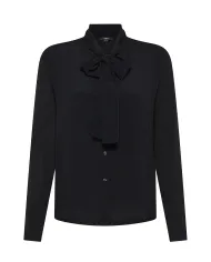 SEVENTY Camicia Donna MJ2048 890180 AI 25/26 cotone con colletto a fiocco 999 NERO