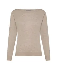 SEVENTY Maglia Donna MT3529 990318 AI 25/26 acrilico con girocollo a barchetta 040 GHIACCIO