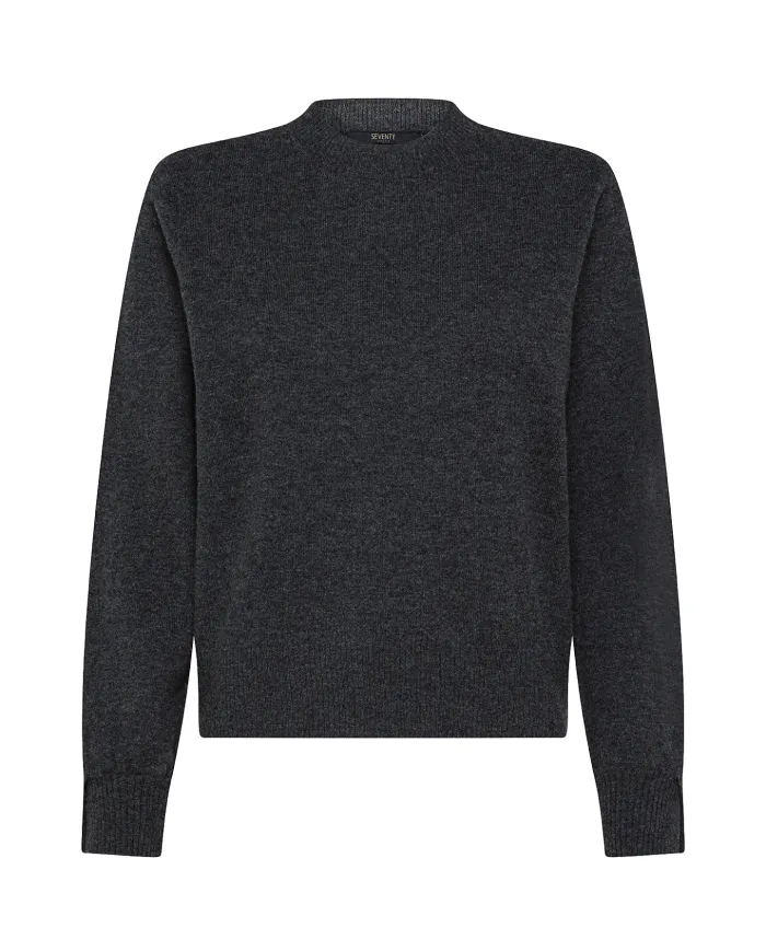 SEVENTY Maglia Donna MT3798 900331 AI 25/26 lana comfort con bordatura a costine 922 GRIGIO SEVENTY Maglia Donna MT3798 900331 AI 25/26 lana comfort con bordatura a costine 922 GRIGIO