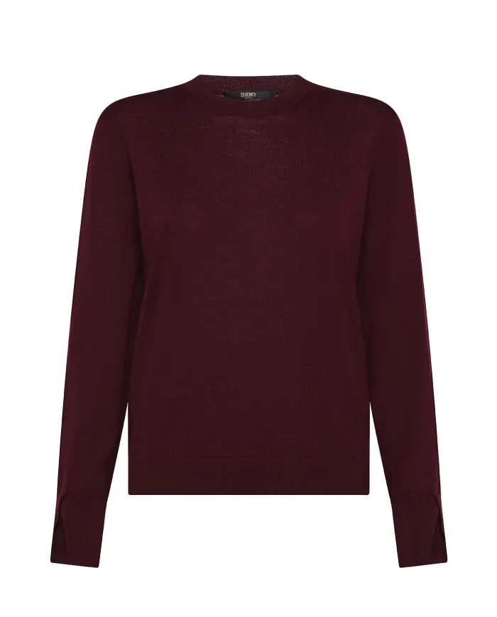 SEVENTY Maglia Donna MT3844 900330 AI 25/26 lana slim in tinta unita 216 BORDEAUX SEVENTY Maglia Donna MT3844 900330 AI 25/26 lana slim in tinta unita 216 BORDEAUX