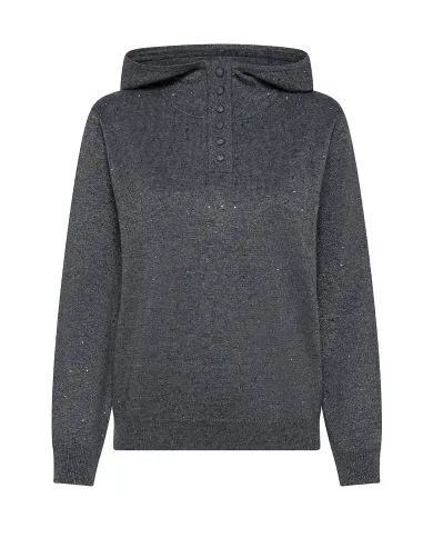 SEVENTY Maglia Donna MT3899 910736 AI 25/26 lana con cappuccio 940 grigio chiaro SEVENTY Maglia Donna MT3899 910736 AI 25/26 lana con cappuccio 940 grigio chiaro
