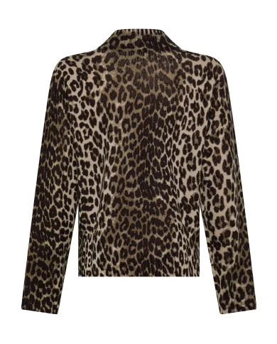 SEVENTY Lupetto Donna MT3947 900360 AI 25/26 lana con stampa animalier 054 FANGO SEVENTY Lupetto Donna MT3947 900360 AI 25/26 lana con stampa animalier 054 FANGO