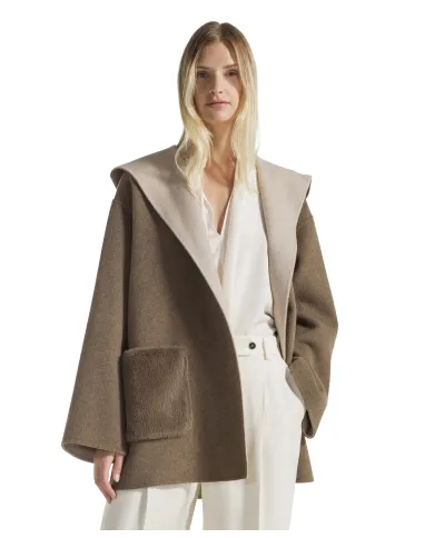 SEVENTY Cappotto Donna PM0165 150975 AI 25/26 lana con cappuccio 220 TERRA SEVENTY Cappotto Donna PM0165 150975 AI 25/26 lana con cappuccio 220 TERRA