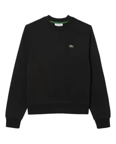 LACOSTE Felpa Donna SF5270 AI 25/26 in pile relaxed fit 031 NERO LACOSTE Felpa Donna SF5270 AI 25/26 in pile relaxed fit 031 NERO