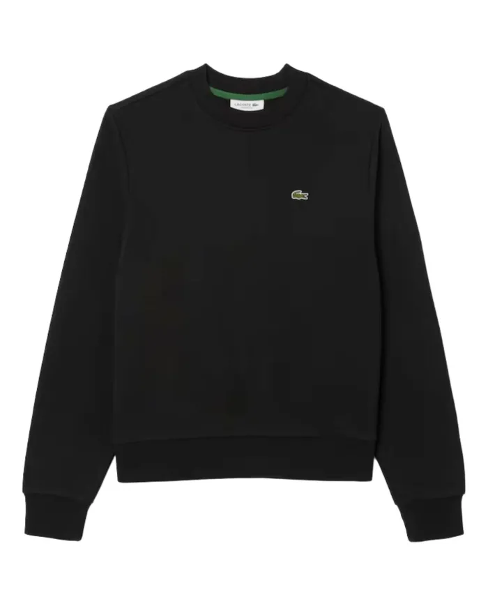 LACOSTE Felpa Donna SF5270 AI 25/26 in pile relaxed fit 031 NERO LACOSTE Felpa Donna SF5270 AI 25/26 in pile relaxed fit 031 NERO