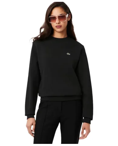 LACOSTE Felpa Donna SF5270 AI 25/26 in pile relaxed fit 031 NERO LACOSTE Felpa Donna SF5270 AI 25/26 in pile relaxed fit 031 NERO