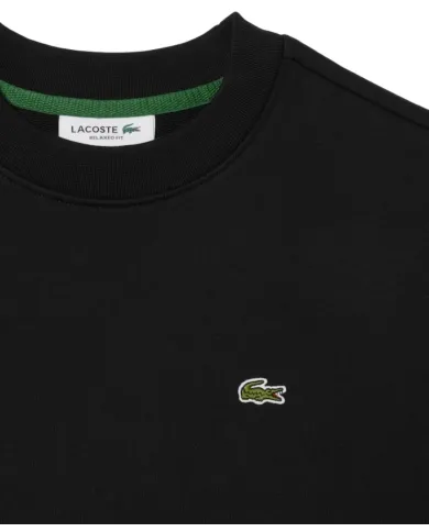 LACOSTE Felpa Donna SF5270 AI 25/26 in pile relaxed fit 031 NERO LACOSTE Felpa Donna SF5270 AI 25/26 in pile relaxed fit 031 NERO