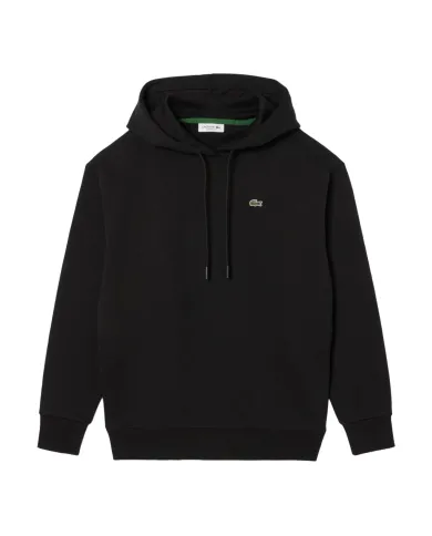 LACOSTE Felpa Donna SF7612 AI 25/26 Oversize Fit in pile con cappuccio 031 NERO LACOSTE Felpa Donna SF7612 AI 25/26 Oversize Fit in pile con cappuccio 031 NERO