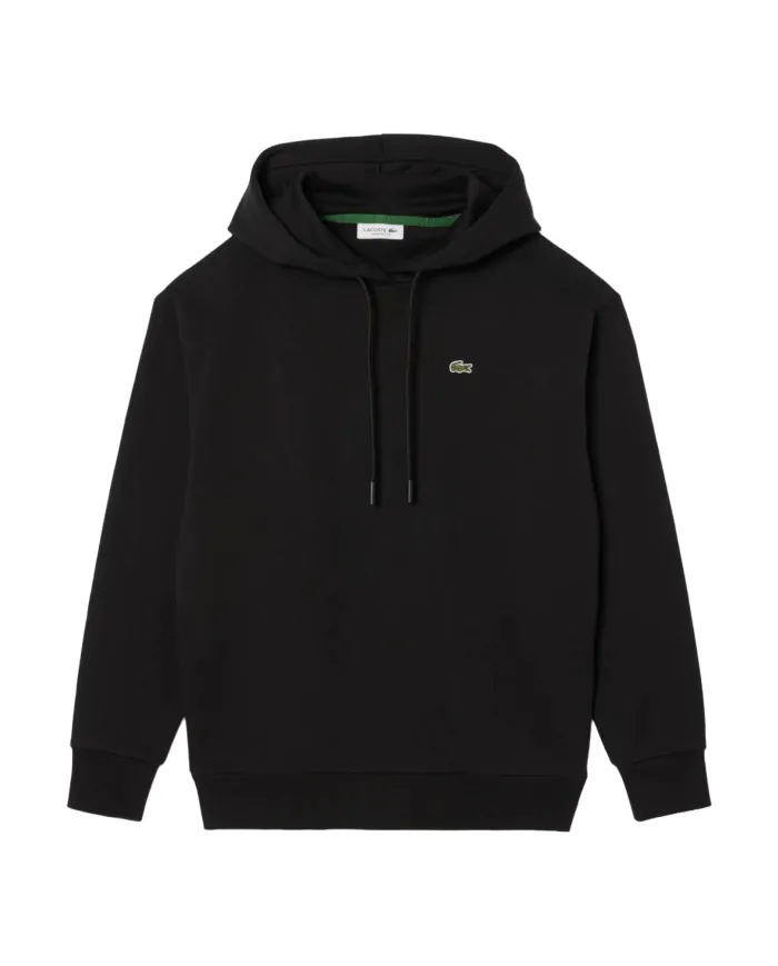 LACOSTE Felpa Donna SF7612 AI 25/26 Oversize Fit in pile con cappuccio 031 NERO LACOSTE Felpa Donna SF7612 AI 25/26 Oversize Fit in pile con cappuccio 031 NERO