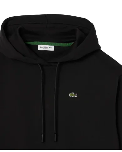 LACOSTE Felpa Donna SF7612 AI 25/26 Oversize Fit in pile con cappuccio 031 NERO LACOSTE Felpa Donna SF7612 AI 25/26 Oversize Fit in pile con cappuccio 031 NERO