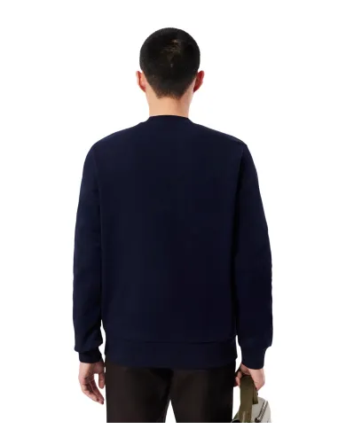 LACOSTE Felpa Uomo SH9608 AI 25/26 Classic Fit in pile con girocollo 166 BLU NAVY LACOSTE Felpa Uomo SH9608 AI 25/26 Classic Fit in pile con girocollo 166 BLU NAVY