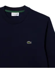 LACOSTE Felpa Uomo SH9608 AI 25/26 Classic Fit in pile con girocollo 166 BLU NAVY