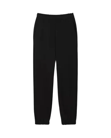 LACOSTE Pantalone Tuta Donna XF5268 AI 25/26 in cotone felpato con cordoncini regolabili 031 NERO LACOSTE Pantalone Tuta Donna XF5268 AI 25/26 in cotone felpato con cordoncini regolabili 031 NERO