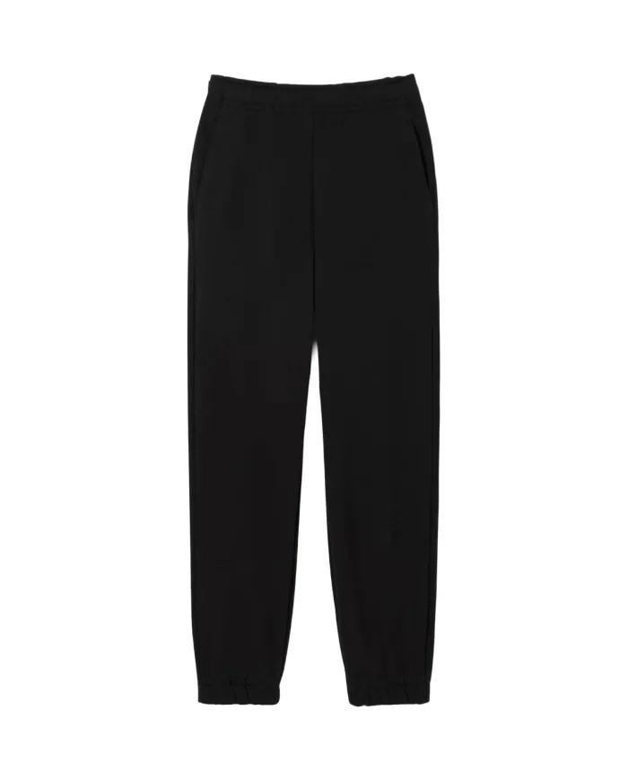 LACOSTE Pantalone Tuta Donna XF5268 AI 25/26 in cotone felpato con cordoncini regolabili 031 NERO LACOSTE Pantalone Tuta Donna XF5268 AI 25/26 in cotone felpato con cordoncini regolabili 031 NERO