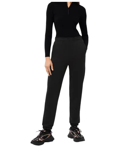 LACOSTE Pantalone Tuta Donna XF5268 AI 25/26 in cotone felpato con cordoncini regolabili 031 NERO LACOSTE Pantalone Tuta Donna XF5268 AI 25/26 in cotone felpato con cordoncini regolabili 031 NERO
