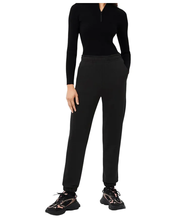 LACOSTE Pantalone Tuta Donna XF5268 AI 25/26 in cotone felpato con cordoncini regolabili 031 NERO LACOSTE Pantalone Tuta Donna XF5268 AI 25/26 in cotone felpato con cordoncini regolabili 031 NERO