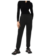 LACOSTE Pantalone Tuta Donna XF5268 AI 25/26 in cotone felpato con cordoncini regolabili 031 NERO