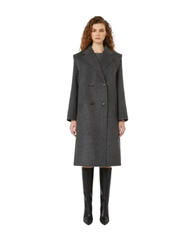 WEEKEND Cappotto Donna SABADEL AI 25/26 midi doppiopetto 2-in-1 con bolero rimovibile 001 ANTRACITE WEEKEND Cappotto Donna SABADEL AI 25/26 midi doppiopetto 2-in-1 con bolero rimovibile 001 ANTRACITE