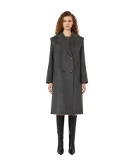WEEKEND Cappotto Donna SABADEL AI 25/26 midi doppiopetto 2-in-1 con bolero rimovibile 001 ANTRACITE