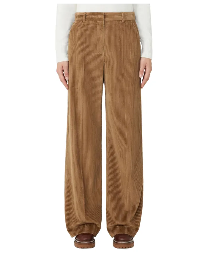 WEEKEND Pantaloni Donna TANIA AI 25/26 cotone larco lavorato a costine 006 NOCCIOLA
