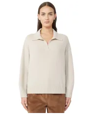 WEEKEND Maglia Donna AGRE AI 25/26 a polo in lana con colletto a punta 002 AVENA