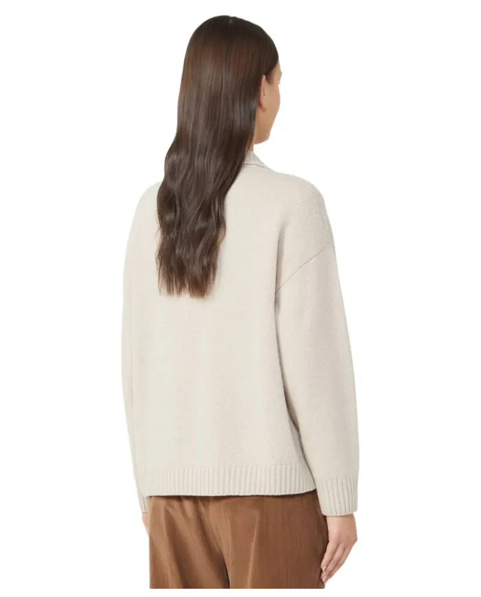 WEEKEND Maglia Donna AGRE AI 25/26 a polo in lana con colletto a punta 002 AVENA