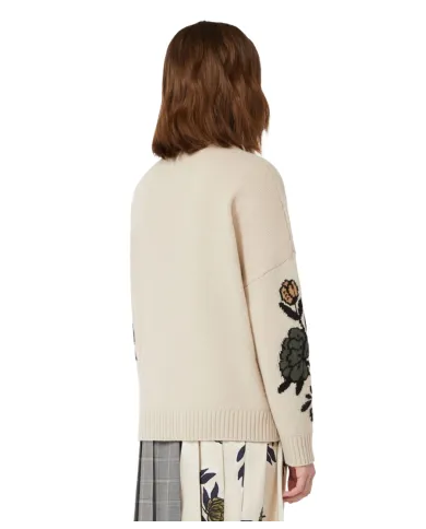 WEEKEND Maglia Donna PAVIDI AI 25/26 lana oversize con dettagli ricamati 003 FIORE