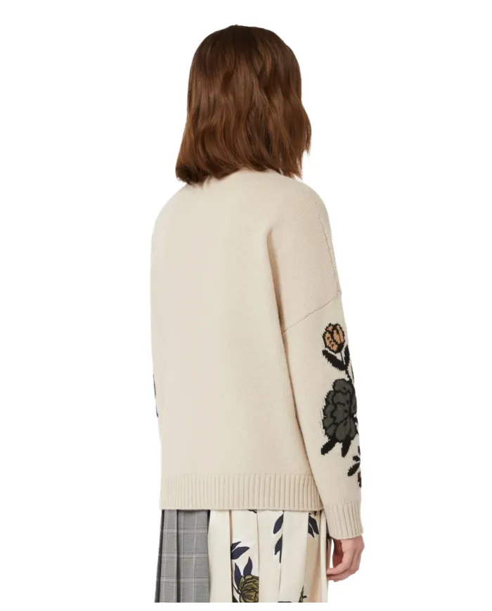 WEEKEND Maglia Donna PAVIDI AI 25/26 lana oversize con dettagli ricamati 003 FIORE