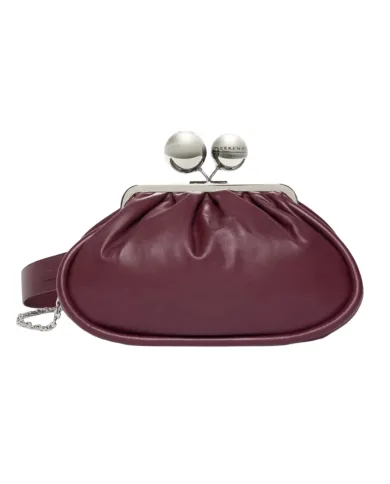 WEEKEND Borsa Donna MILVANEW AI 25/26 nappa di pelle con chiusura a clip clap 074 BURGUNDY