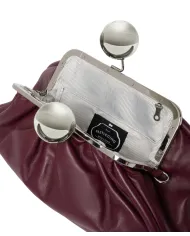 WEEKEND Borsa Donna MILVANEW AI 25/26 nappa di pelle con chiusura a clip clap 074 BURGUNDY