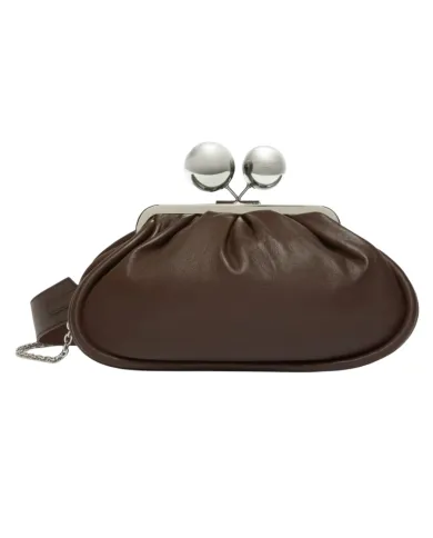 WEEKEND Borsa Donna MILVANEW AI 25/26 nappa di pelle con chiusura a clip clap 080 CIOCCOLATO