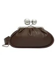 WEEKEND Borsa Donna 5516025600 MILVANEW AI 25/26 nappa di pelle con chiusura a clip clap 080 CIOCCOLATO