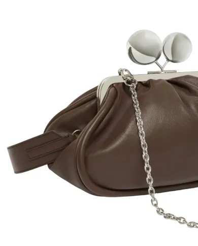 WEEKEND Borsa Donna MILVANEW AI 25/26 nappa di pelle con chiusura a clip clap 080 CIOCCOLATO