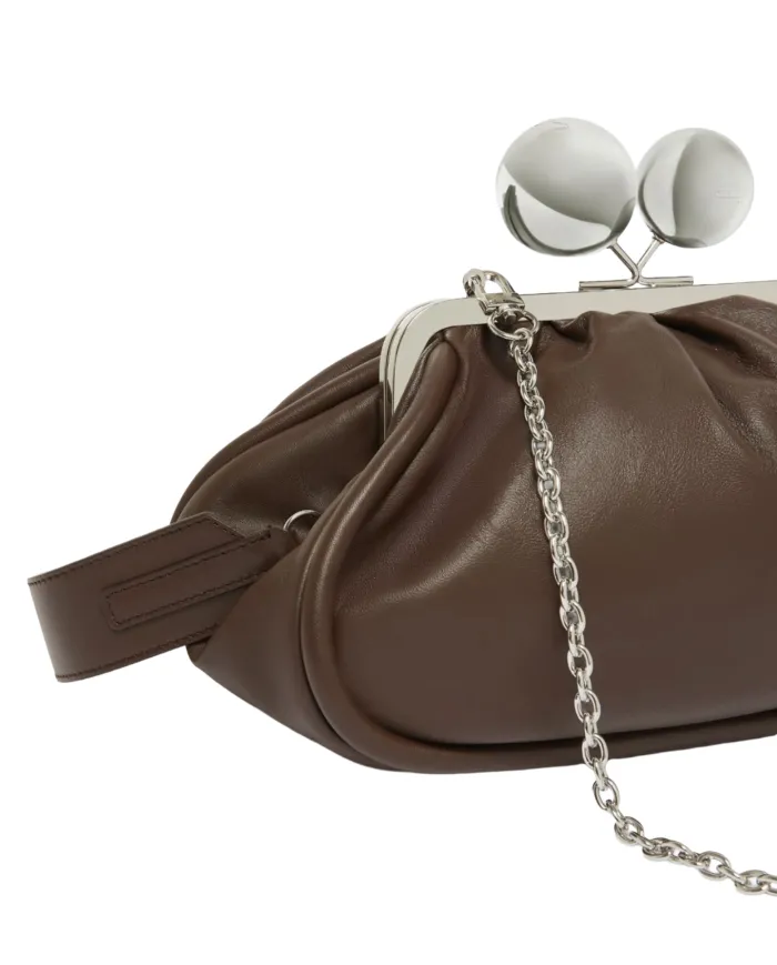 WEEKEND Borsa Donna MILVANEW AI 25/26 nappa di pelle con chiusura a clip clap 080 CIOCCOLATO