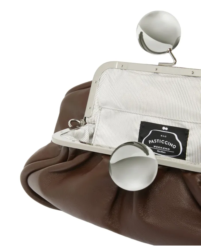 WEEKEND Borsa Donna 5516025600 MILVANEW AI 25/26 nappa di pelle con chiusura a clip clap 080 CIOCCOLATO