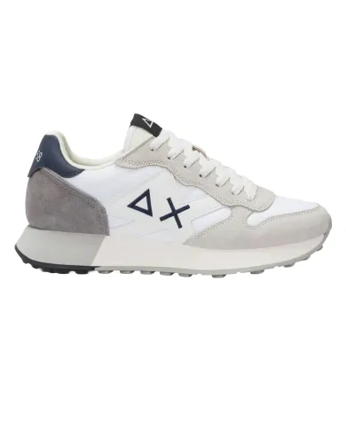 SUN68 Sneaker Uomo Z45113 JAKI SOLID AI 25/26 pelle con max patch applicata 01 BIANCO SUN68 Sneaker Uomo Z45113 JAKI SOLID AI 25/26 pelle con max patch applicata 01 BIANCO