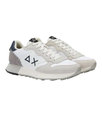 SUN68 Sneaker Uomo Z45113 JAKI SOLID AI 25/26 pelle con max patch applicata 01 BIANCO SUN68 Sneaker Uomo Z45113 JAKI SOLID AI 25/26 pelle con max patch applicata 01 BIANCO