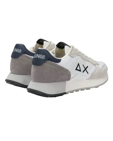 SUN68 Sneaker Uomo Z45113 JAKI SOLID AI 25/26 pelle con max patch applicata 01 BIANCO SUN68 Sneaker Uomo Z45113 JAKI SOLID AI 25/26 pelle con max patch applicata 01 BIANCO