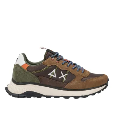 SUN68 Sneaker Uomo Z45130 FIRE & CAMPING AI 25/26 pelle con ricamo logato 08 MARRONE SUN68 Sneaker Uomo Z45130 FIRE & CAMPING AI 25/26 pelle con ricamo logato 08 MARRONE