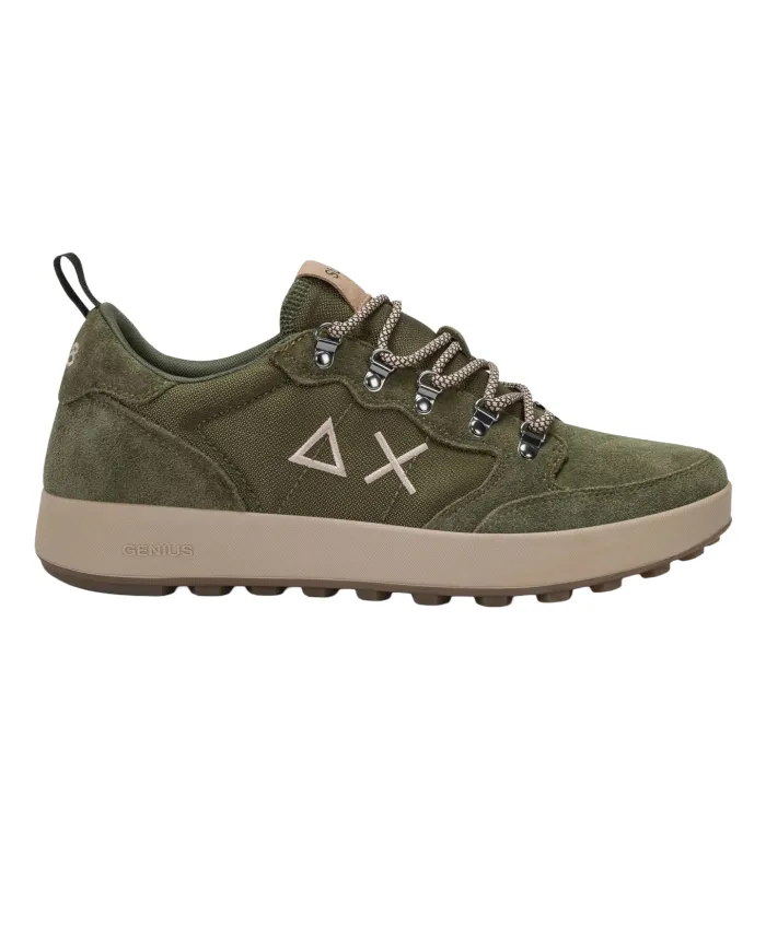SUN68 Sneakers Uomo Z45134 GENIUS SOLID AI 25/26 pelle stile tennis scamosciato 74 MILITARE scuro SUN68 Sneakers Uomo Z45134 GENIUS SOLID AI 25/26 pelle stile tennis scamosciato 74 MILITARE scuro