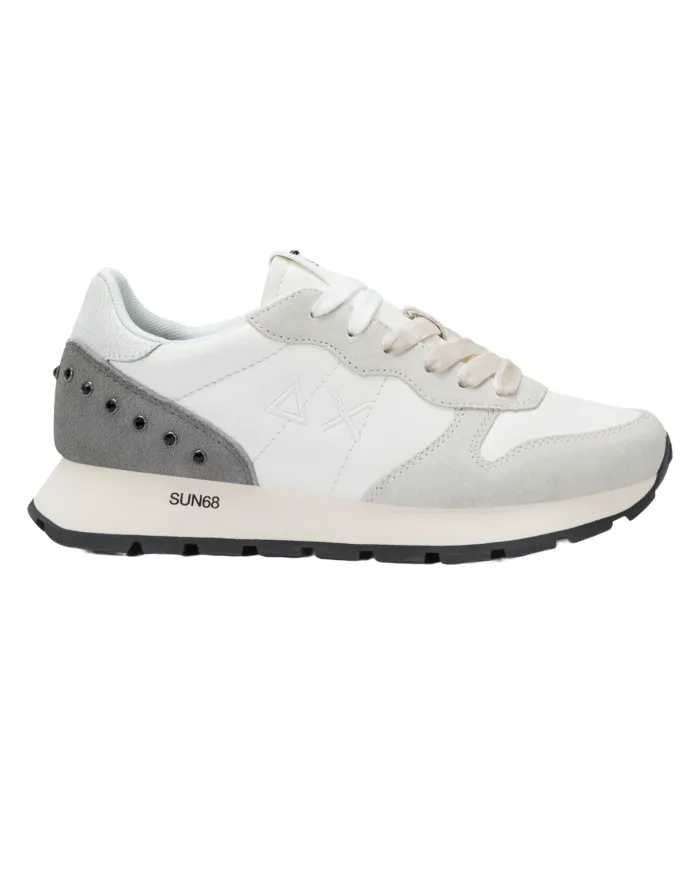 SUN68 Sneakers Donna Z45206 ALLY STUDS AI 25/26 pelle stile running con borchie applicate 31 BIANCO PANNA SUN68 Sneakers Donna Z45206 ALLY STUDS AI 25/26 pelle stile running con borchie applicate 31 BIANCO PANNA
