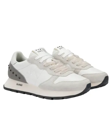 SUN68 Sneakers Donna Z45206 ALLY STUDS AI 25/26 pelle stile running con borchie applicate 31 BIANCO PANNA SUN68 Sneakers Donna Z45206 ALLY STUDS AI 25/26 pelle stile running con borchie applicate 31 BIANCO PANNA