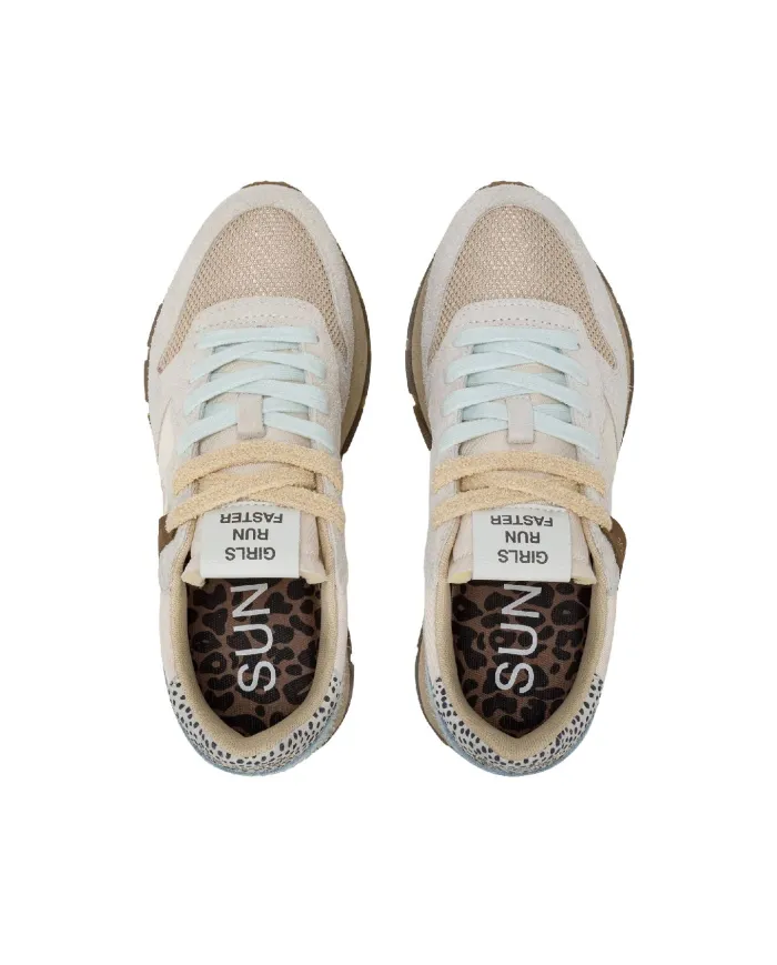 SUN68 Sneaker Donna Z45207 ALLY VINTAGE AI 25/26 in suede vintage e nylon 31 BIANCO PANNA