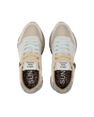SUN68 Sneaker Donna Z45207 ALLY VINTAGE AI 25/26 in suede vintage e nylon 31 BIANCO PANNA