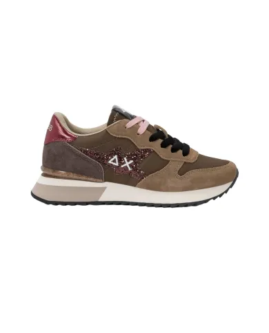 SUN68 Sneaker Donna Z45217 STARGIRL GLITTER AI 25/26 in nylon e suede con glitter 08 MARRONE SUN68 Sneaker Donna Z45217 STARGIRL GLITTER AI 25/26 in nylon e suede con glitter 08 MARRONE