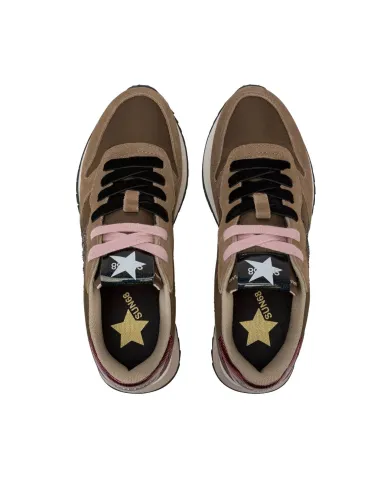 SUN68 Sneaker Donna Z45217 STARGIRL GLITTER AI 25/26 in nylon e suede con glitter 08 MARRONE SUN68 Sneaker Donna Z45217 STARGIRL GLITTER AI 25/26 in nylon e suede con glitter 08 MARRONE