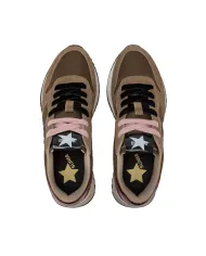 SUN68 Sneaker Donna Z45217 STARGIRL GLITTER AI 25/26 in nylon e suede con glitter 08 MARRONE