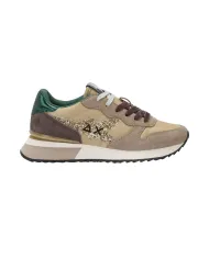 SUN68 Sneaker Donna Z45217 STARGIRL GLITTER AI 25/26 in nylon e suede con glitter 77 BEIGE SCURO